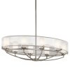 Żyrandol Saldana - 8 źródeł światła Klasyczny pewter abażur z organzy owalny klosze tuba minimalistyczny uniwersalny KL-SALDANA8 KICHLER